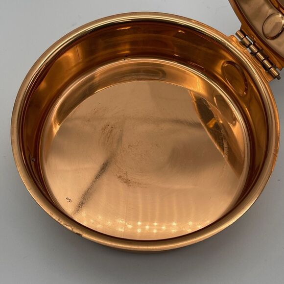 TELEFLORA Silent Butler Copper Les Bonbons Wood Handle Hinged Lid Crumb Catcher - Picture 7 of 14